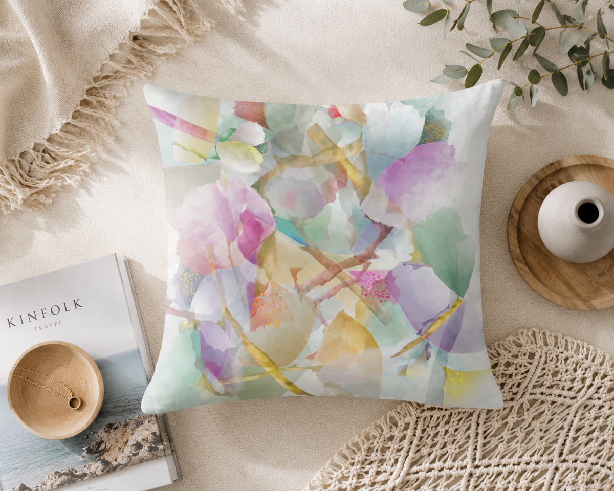 Modern throw pillow showcasing