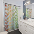 Festival Leaves Botanical Shower Curtain – Waterproof Fabric Floral Bathroom Decor | MoirisArt