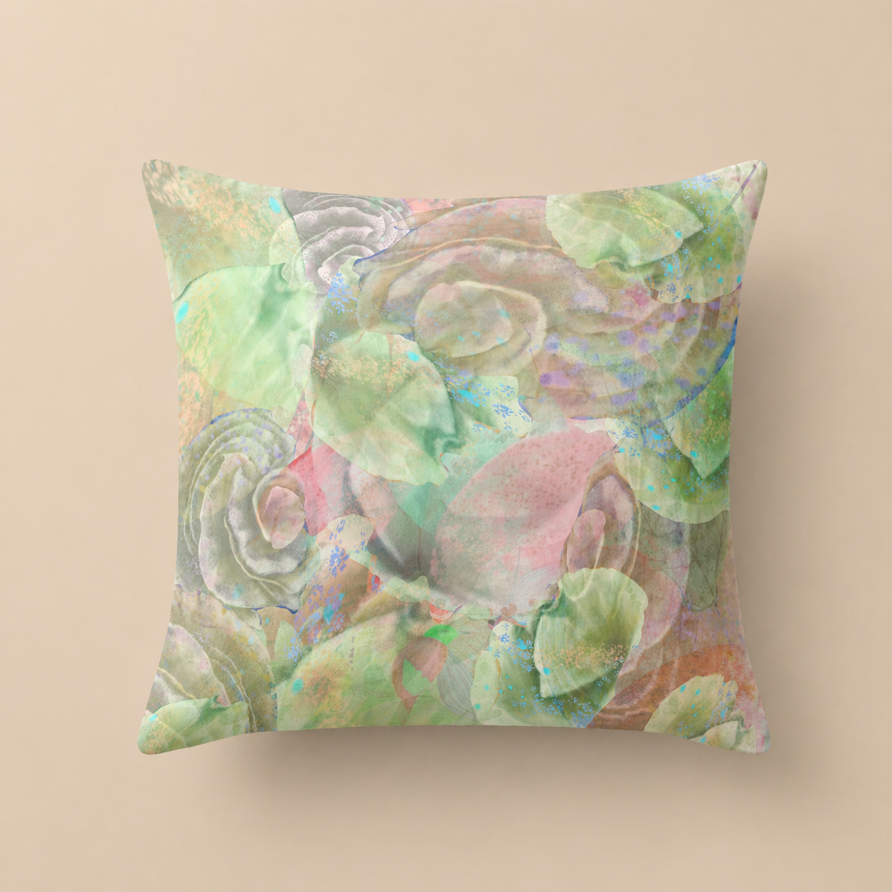Botanical Throw Pillow Cover: Spring Is Coming Sage Green Accent Cushion
