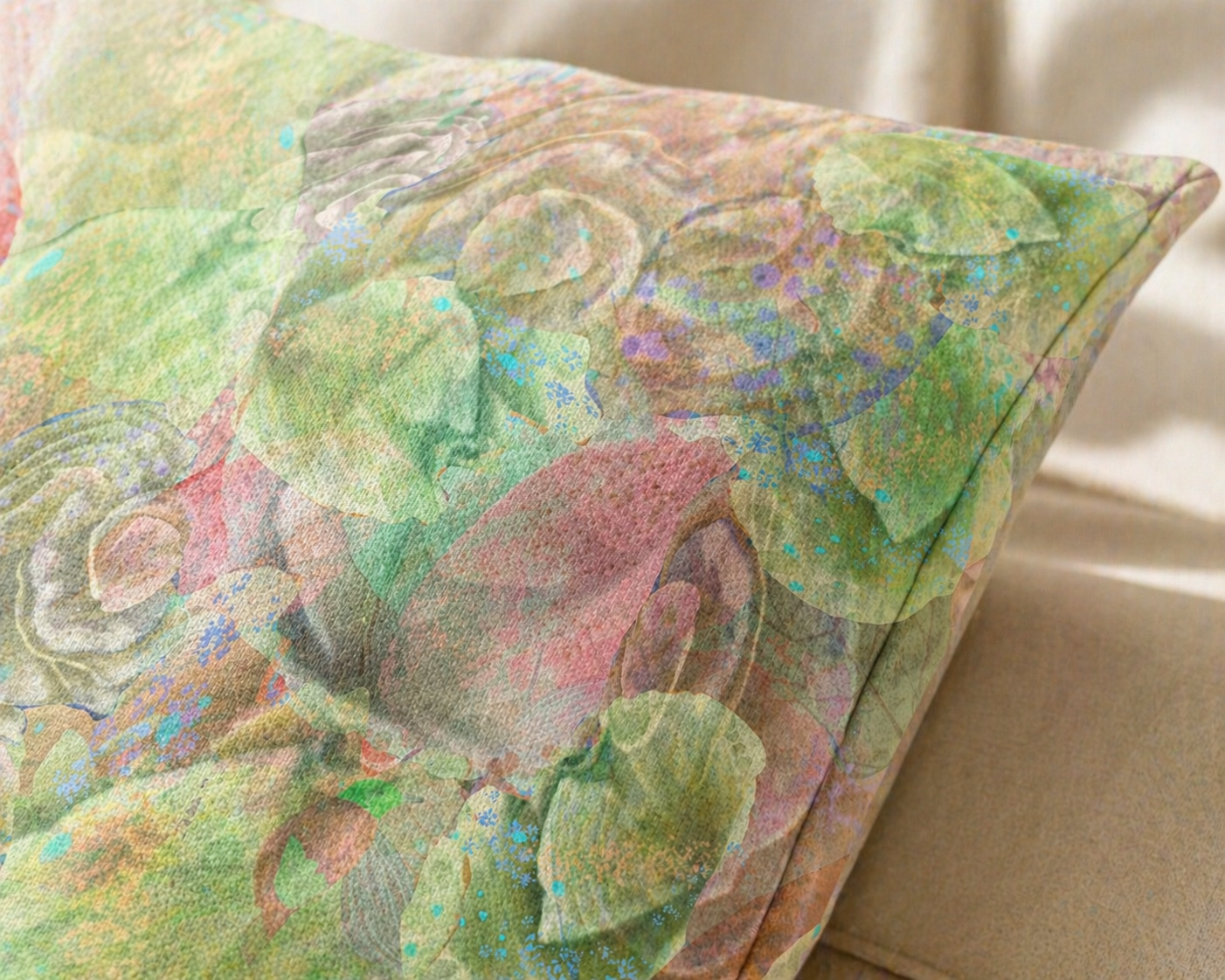 Botanical Throw Pillow Cover: Spring Is Coming Sage Green Accent Cushion