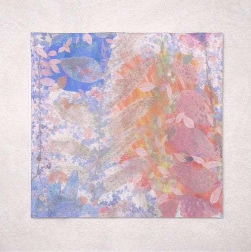 Colorful abstract art piece on a white background