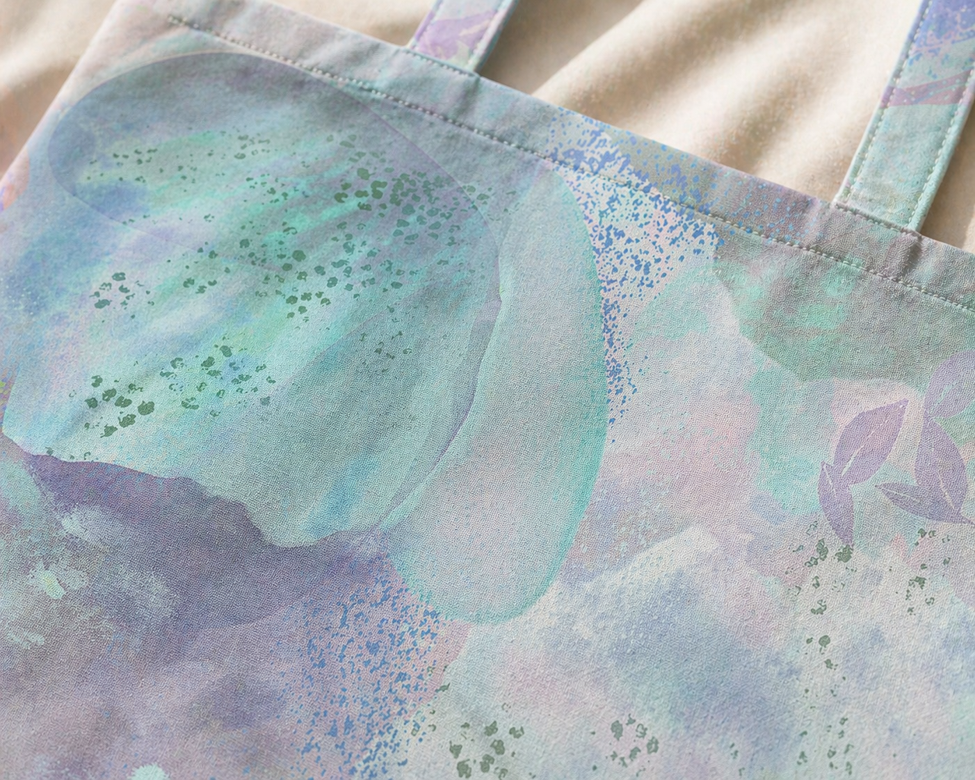Botanical Watercolor Tote Bag: Ethereal Bloom Pastel Canvas Carryall