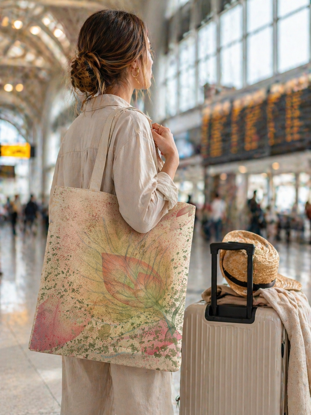 Botanical Floral Tote Bag: Whispering Petals Canvas Art Tote