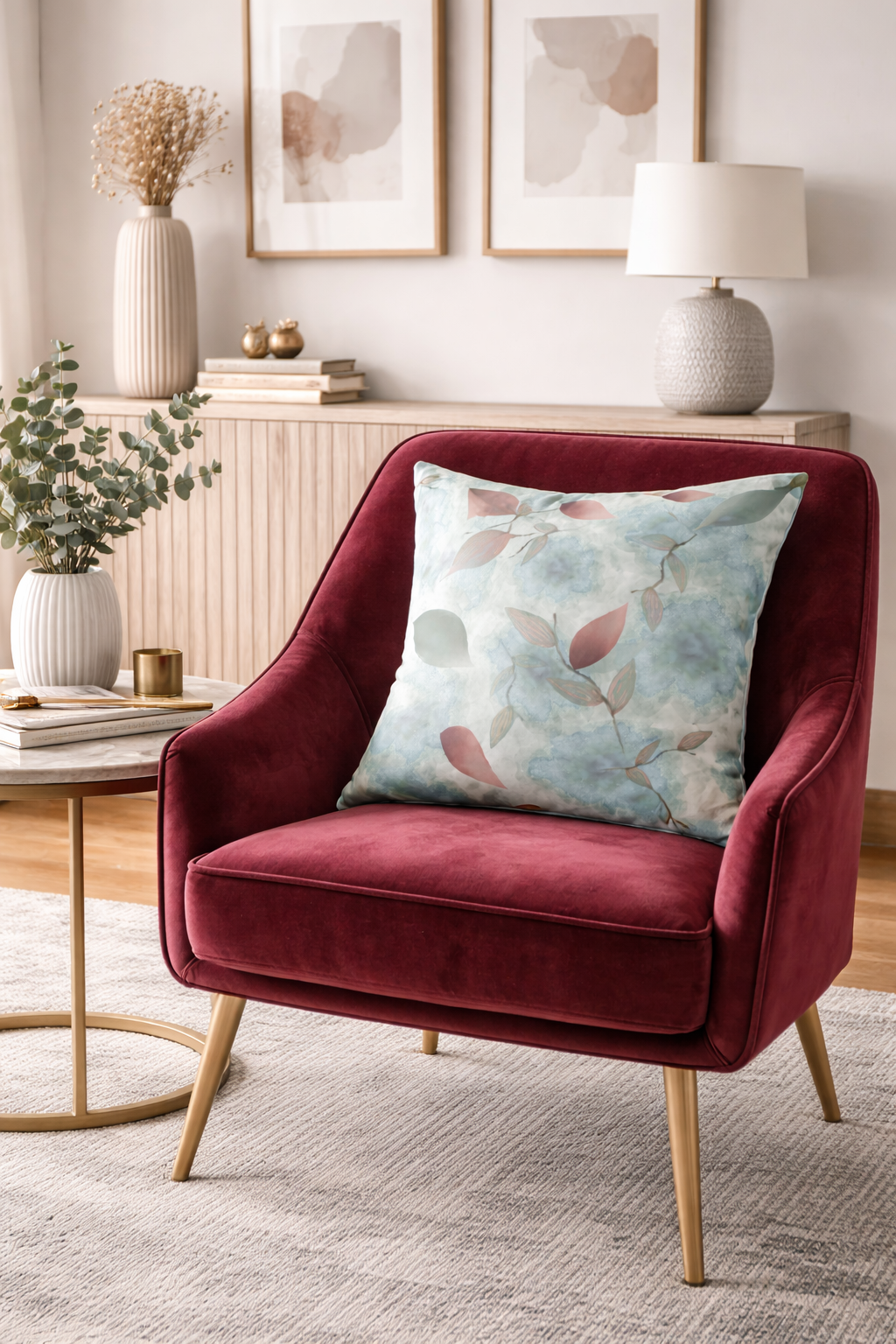MoirisArt botanical floral throw pillow