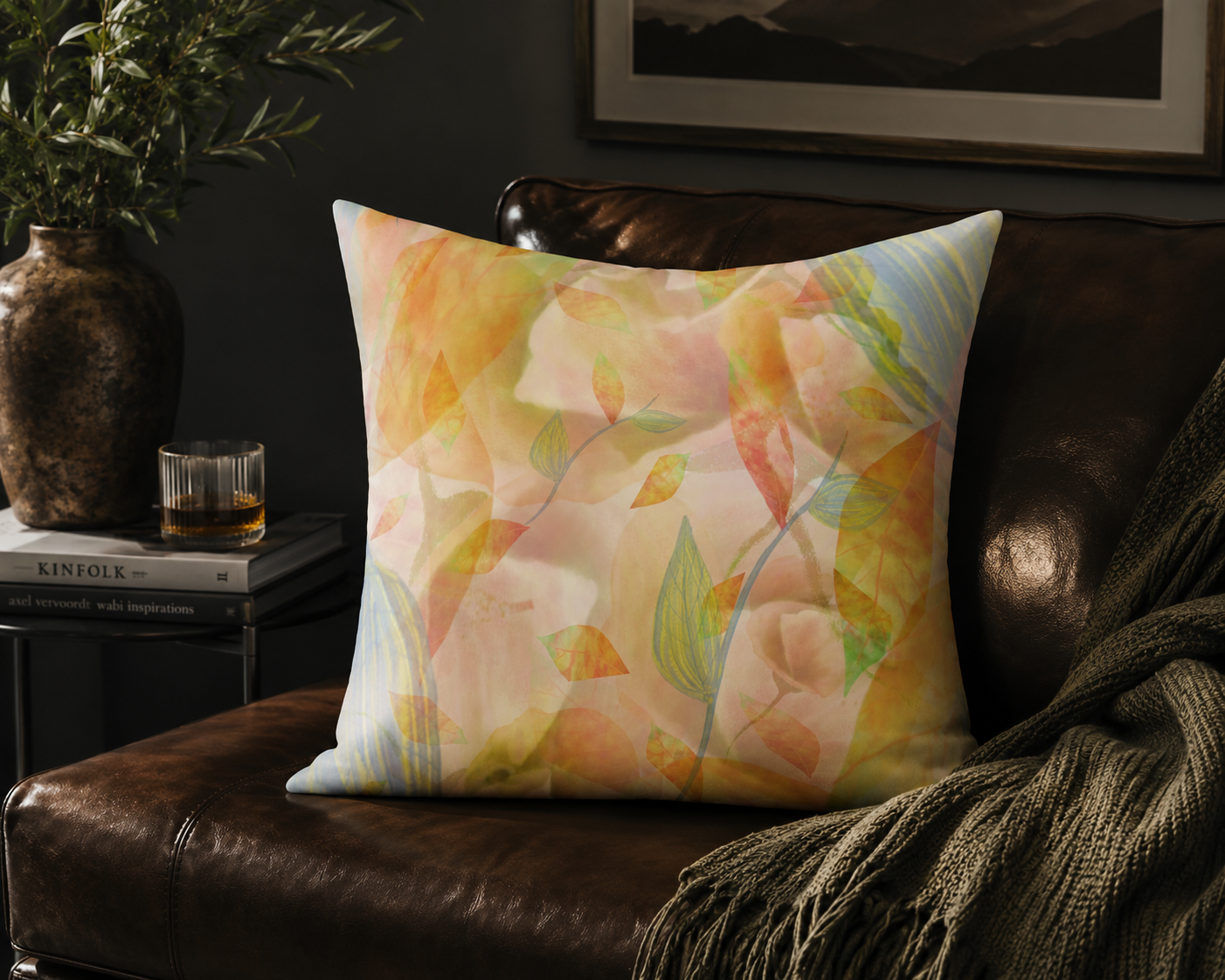 Botanical Watercolor Throw Pillow Cover: Radiant Garden Pastel Floral Accent Cushion