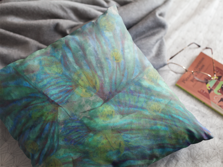 Ocean Botanicals Throw Pillow – Coastal Botanical Watercolor Accent Cushion