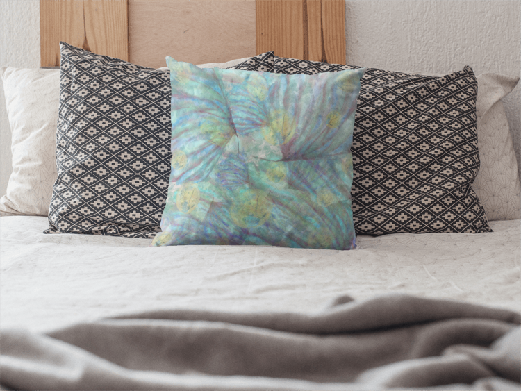 Ocean Botanicals Throw Pillow – Coastal Botanical Watercolor Accent Cushion