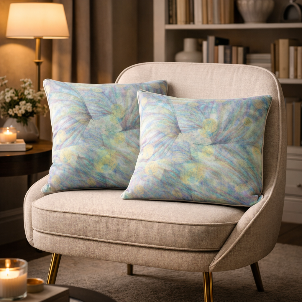 MoirisArt blue and green throw pillows