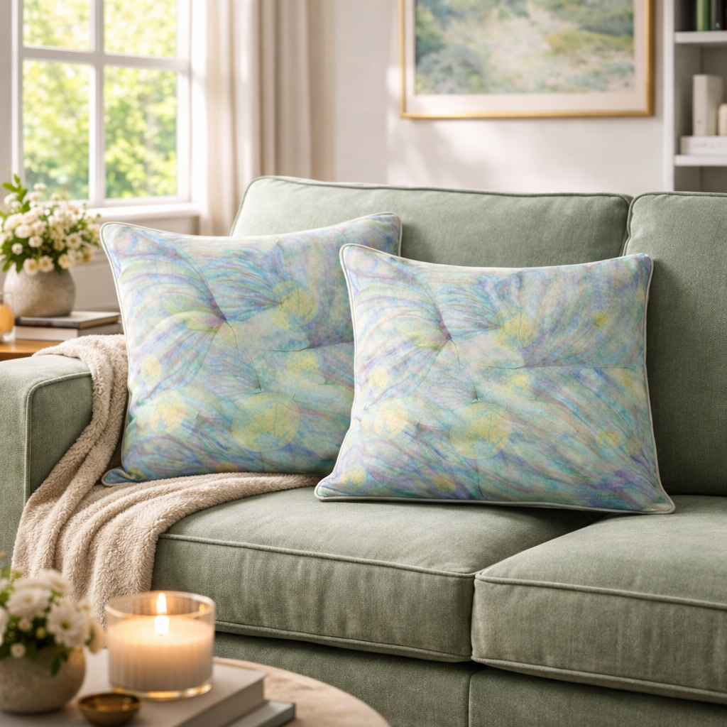 Ocean Botanicals Throw Pillow – Coastal Botanical Watercolor Accent Cushion