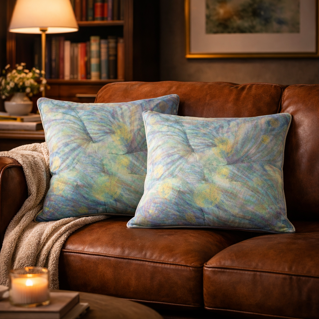Ocean Botanicals Throw Pillow – Coastal Botanical Watercolor Accent Cushion