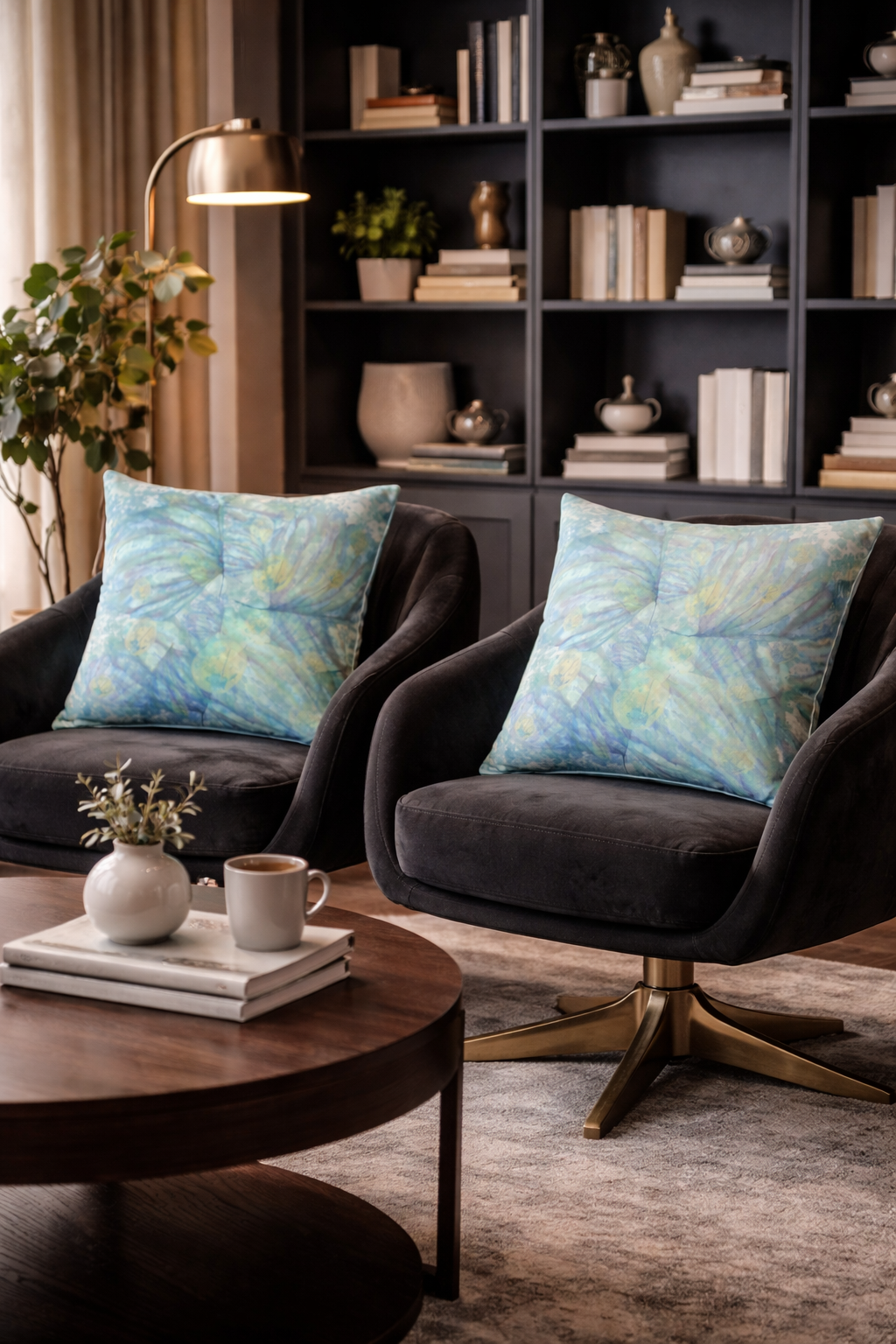 Ocean Botanicals Throw Pillow – Coastal Botanical Watercolor Accent Cushion