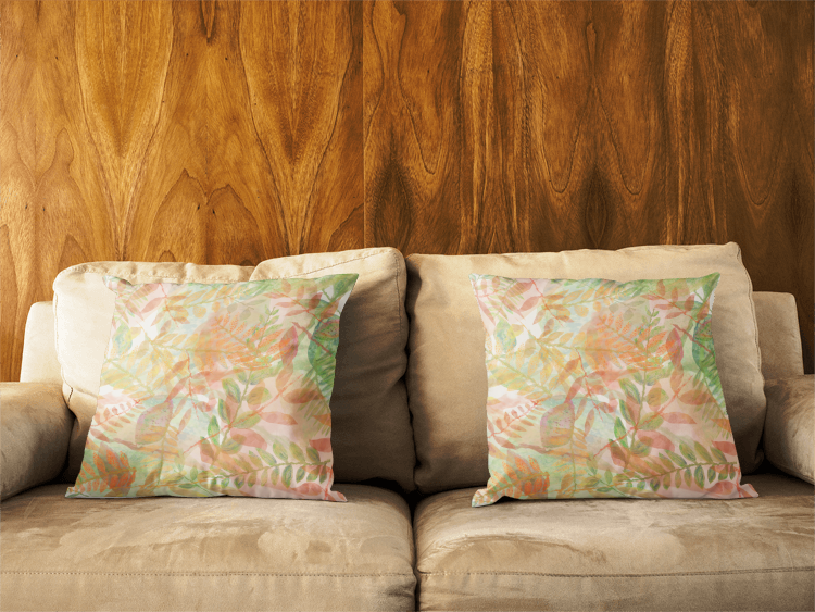 Botanical Watercolor Throw Pillow Cover – Autumn Garden Sage Green Accent Cushion
