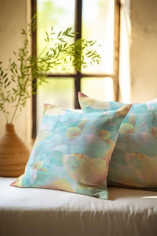 Botanical Watercolor Throw Pillow – Soft Bloom Garden Accent Cushion
