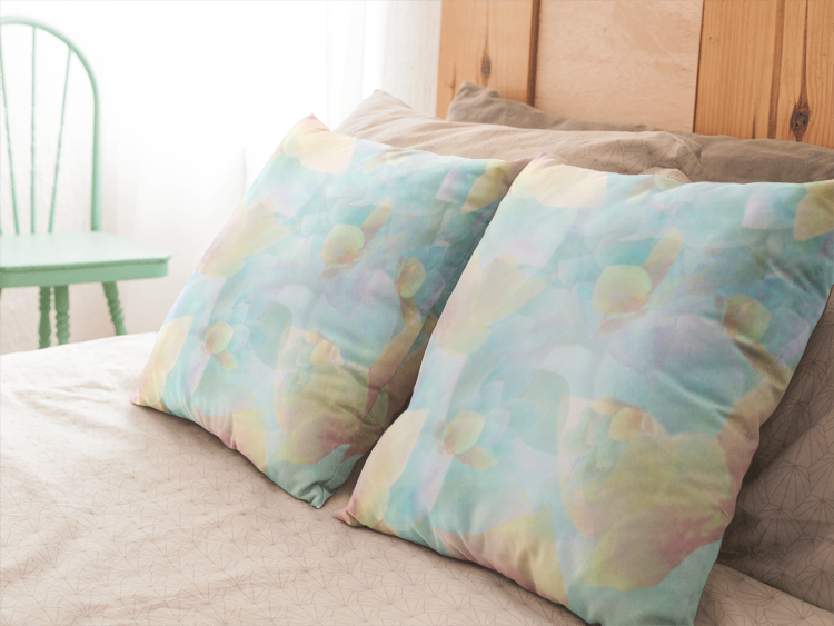 Botanical Watercolor Throw Pillow – Soft Bloom Garden Accent Cushion