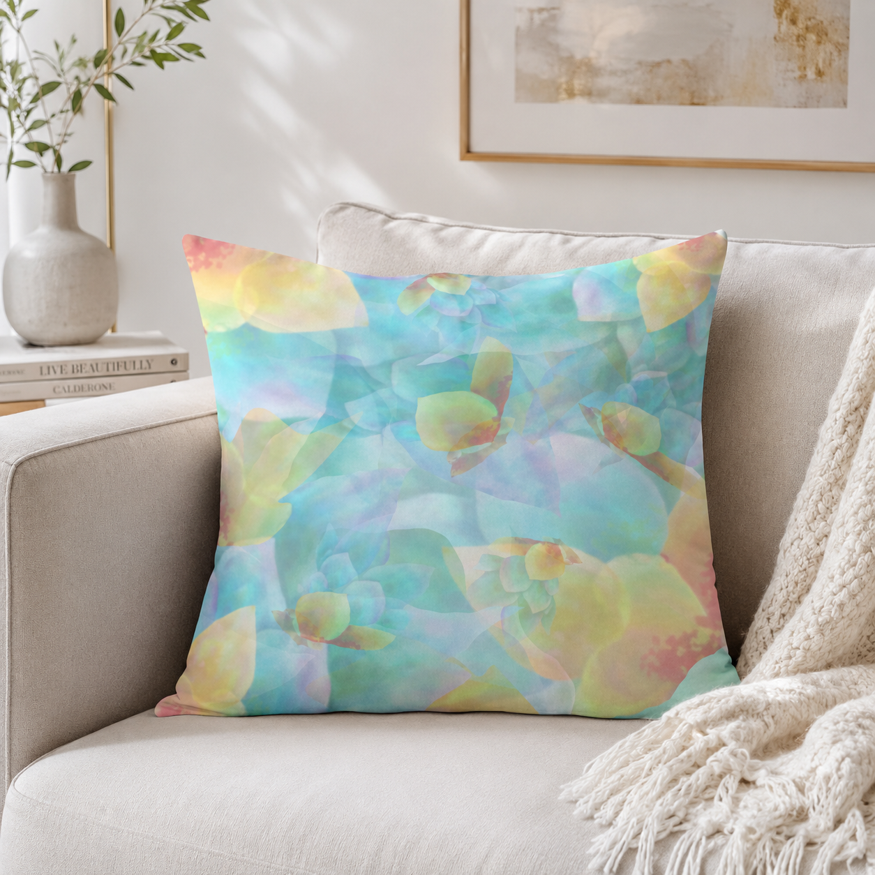 MoirisArt colorful pastel throw pillow
