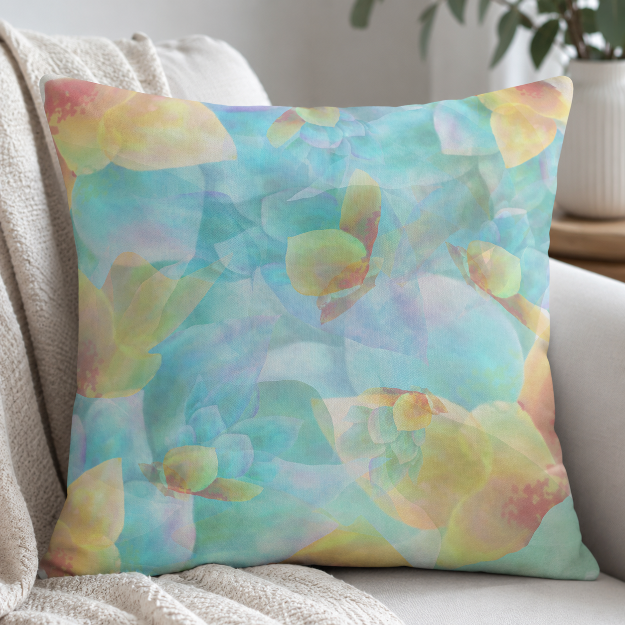 MoirisArt colorful pastel throw pillow