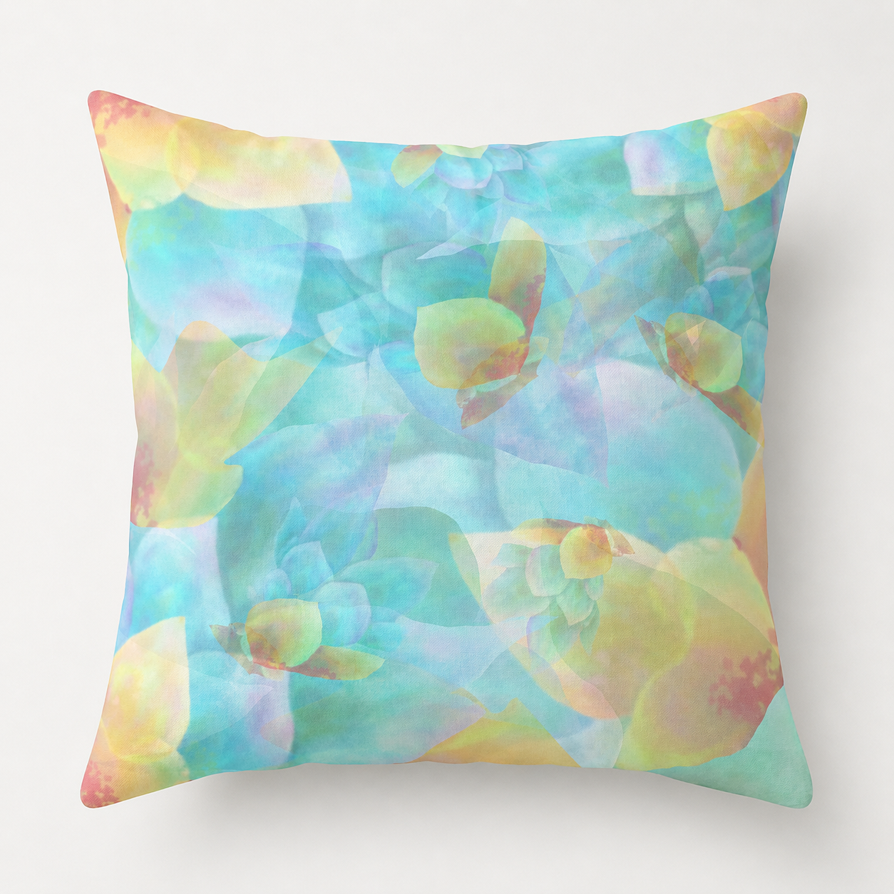 Botanical Watercolor Throw Pillow – Soft Bloom Garden Accent Cushion