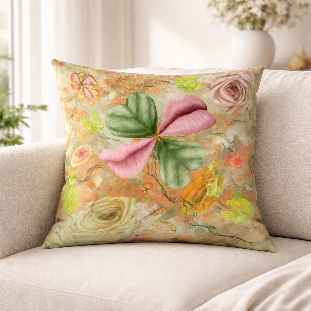 MoirisArt botanical floral throw pillow