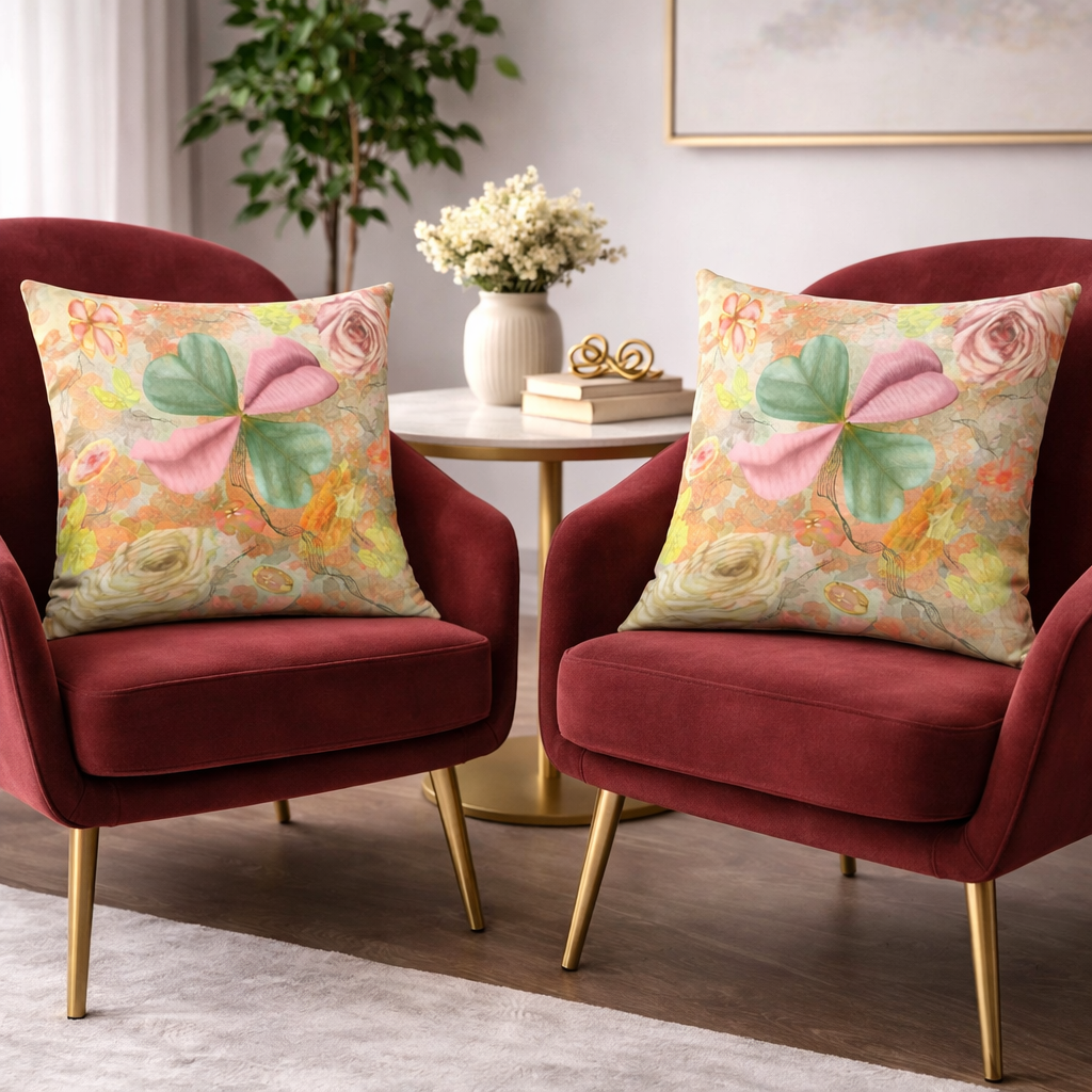 Botanical Watercolor Throw Pillow Cover: Metamorphosis Floral Accent Cushion