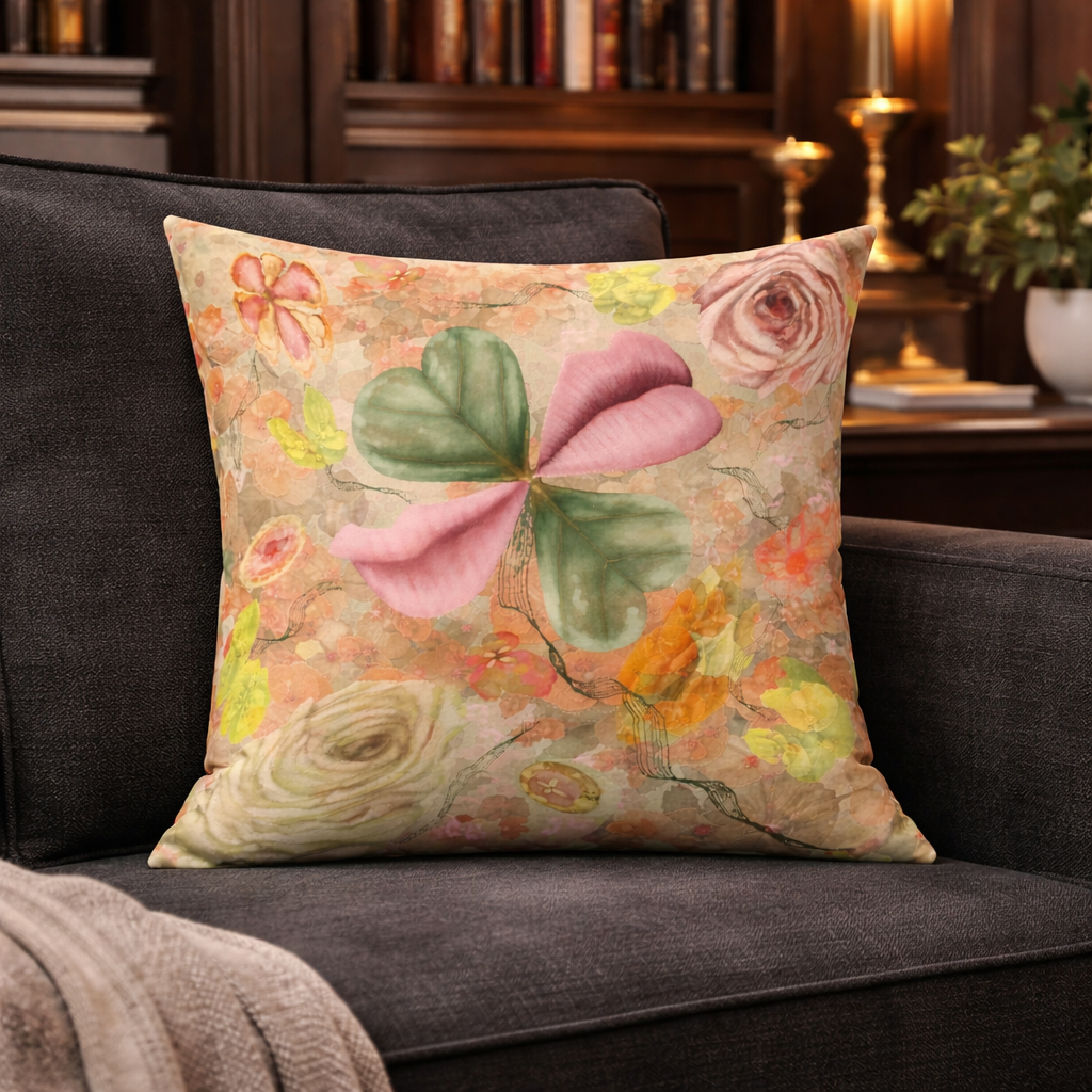 Botanical Watercolor Throw Pillow Cover: Metamorphosis Floral Accent Cushion