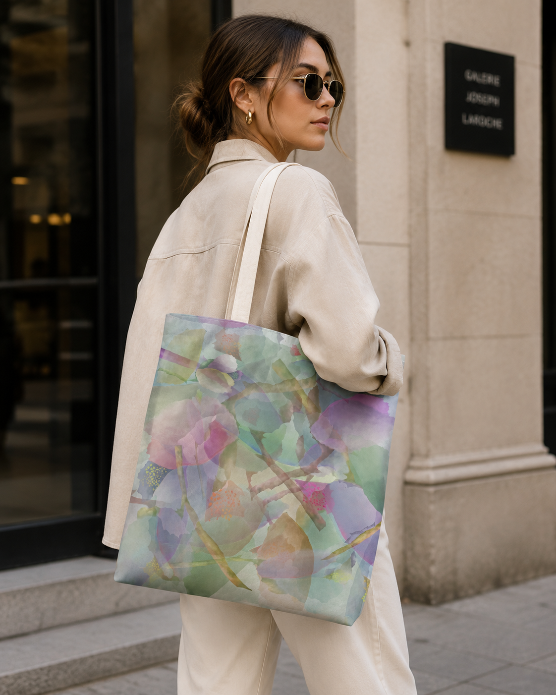 Botanical Watercolor Tote Bag | Dream Garden Petals Floral Shoulder Bag