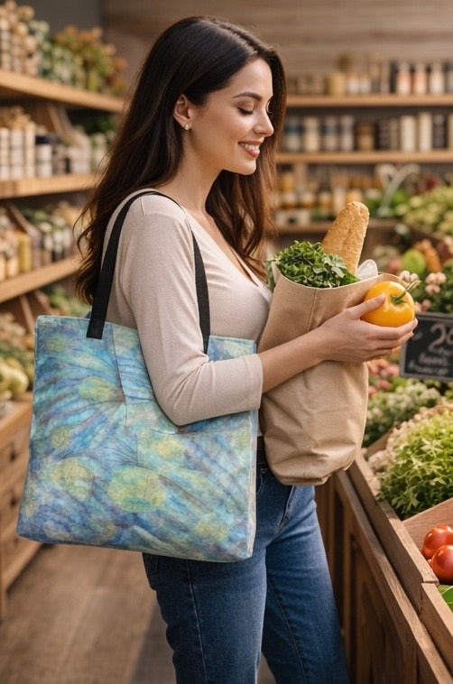 Ocean Watercolor Tote Bag – Ocean Botanicals Coastal Carryall