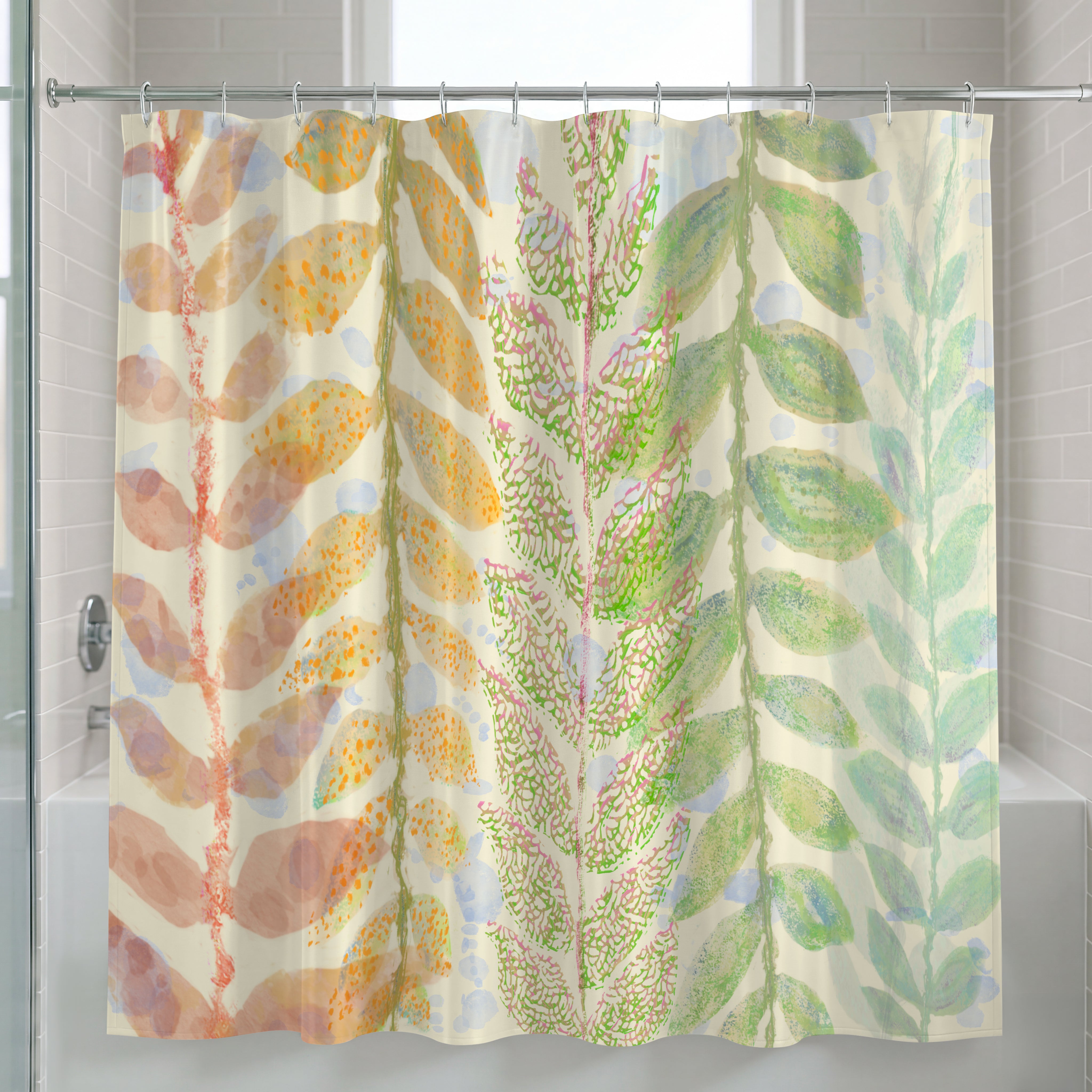 Botanical Shower Curtain: Branches Floating in Spring Bathroom Decor
