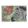 Red Flower Artistic Area Rug – Botanical Floor Decor for Living Room & Bedroom | MoirisArt