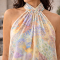 Colorful Reefs – Artistic Poly Scarf | Nature-Inspired Wearable Art | Botanical Fashion by MoirisArt