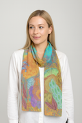 Colorful Reefs – Artistic Silk Scarf | Nature-Inspired Wearable Art | Botanical Fashion by MoirisArt