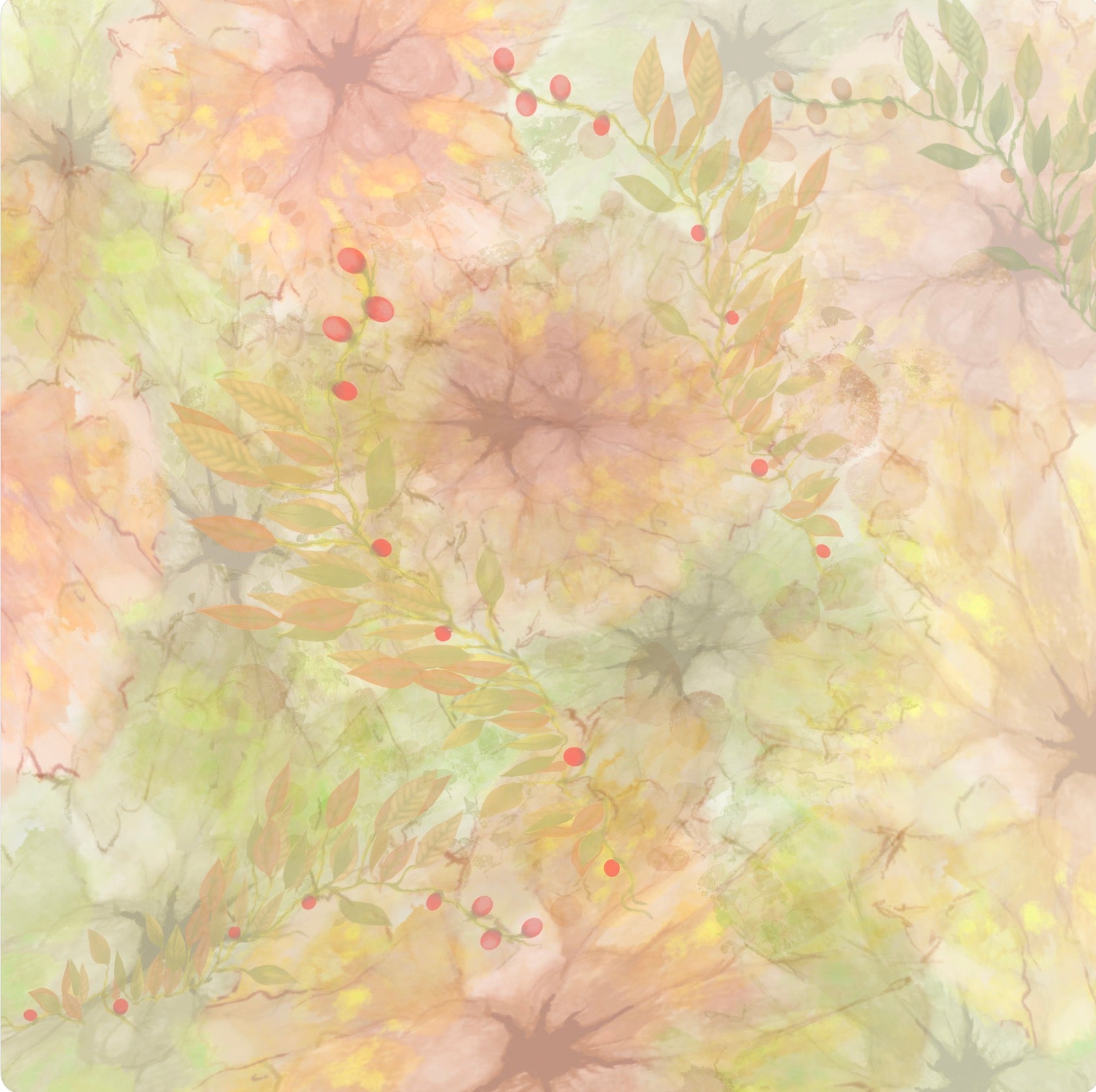 Botanical Watercolor Shower Curtain – Autumn Garden Bloom Bathroom Decor