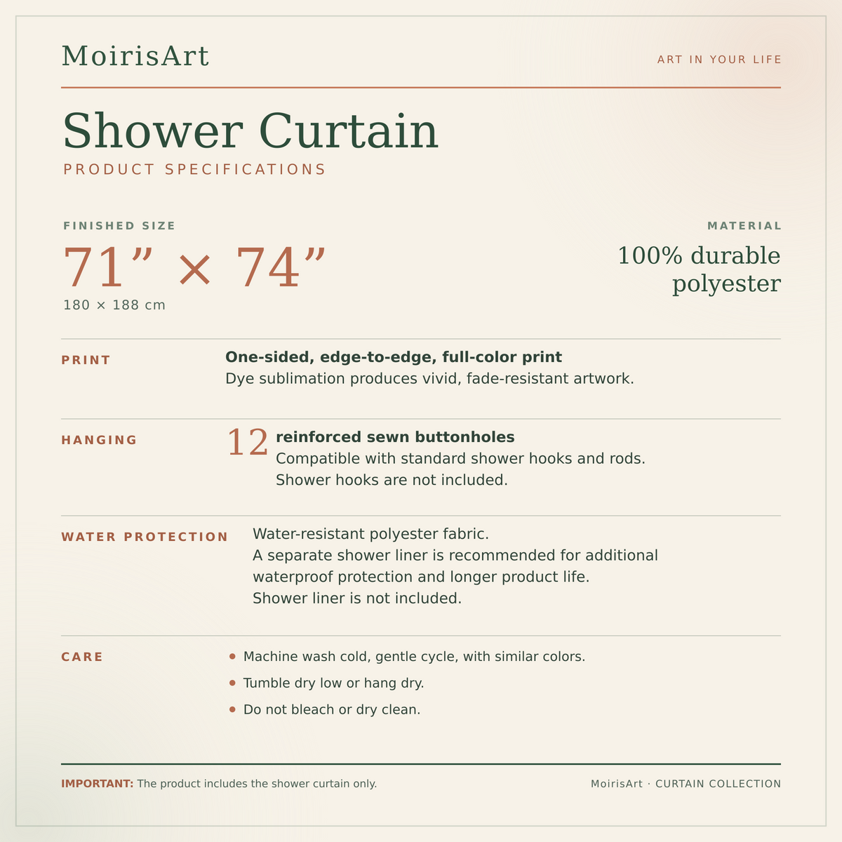 Botanical Shower Curtain: Branches Floating in Spring Bathroom Decor