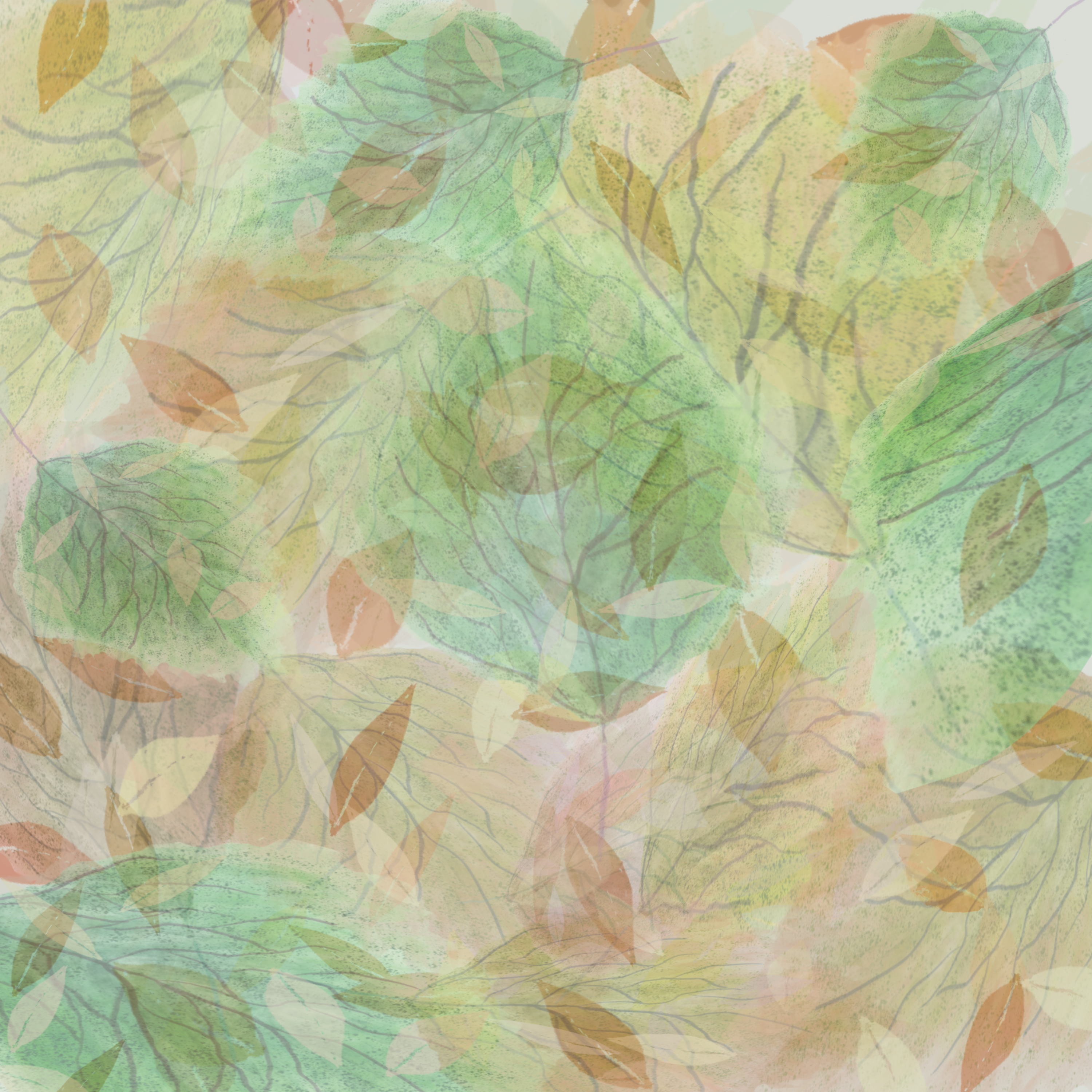 Botanical Watercolor Shower Curtain – Soft Forest Leaves Woodland Bathroom Decor