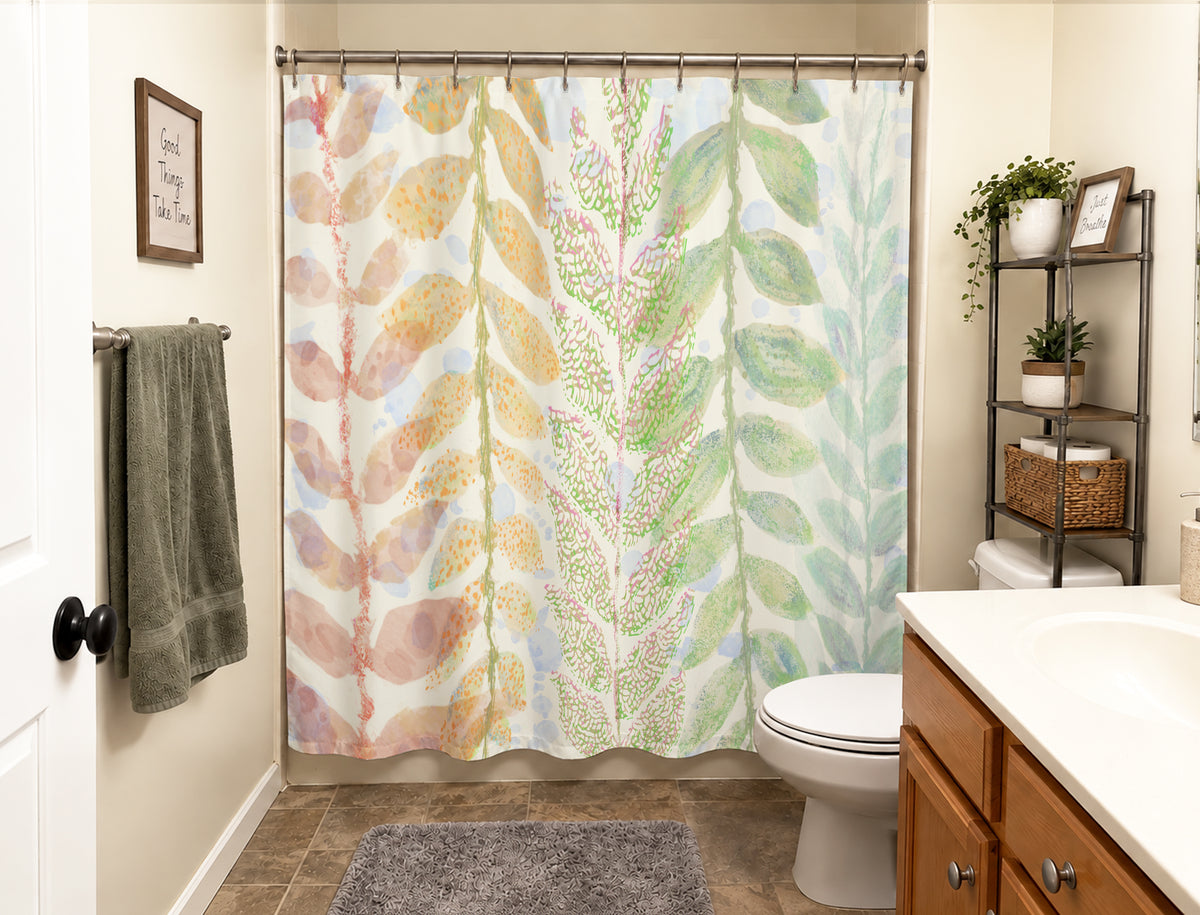 Botanical Shower Curtain: Branches Floating in Spring Bathroom Decor