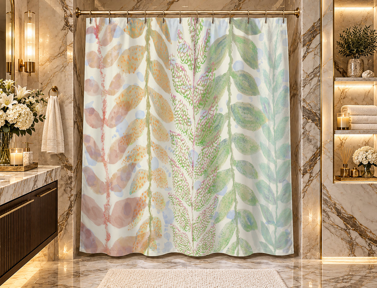 Botanical Shower Curtain: Branches Floating in Spring Bathroom Decor