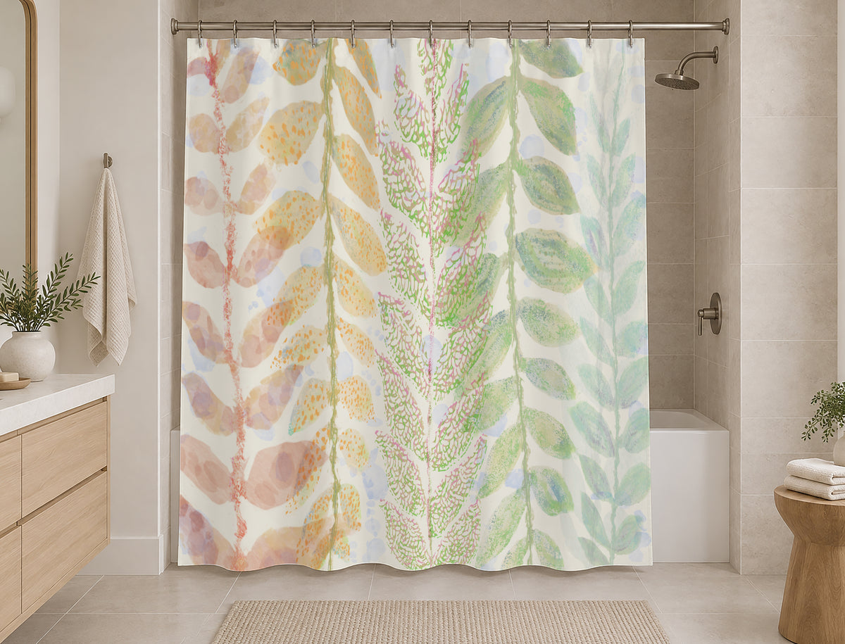 Botanical Shower Curtain: Branches Floating in Spring Bathroom Decor