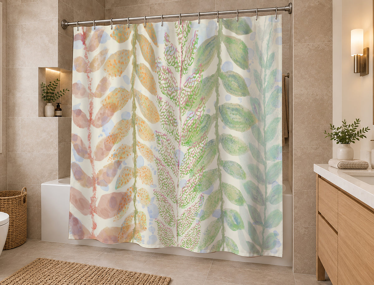 Botanical Shower Curtain: Branches Floating in Spring Bathroom Decor